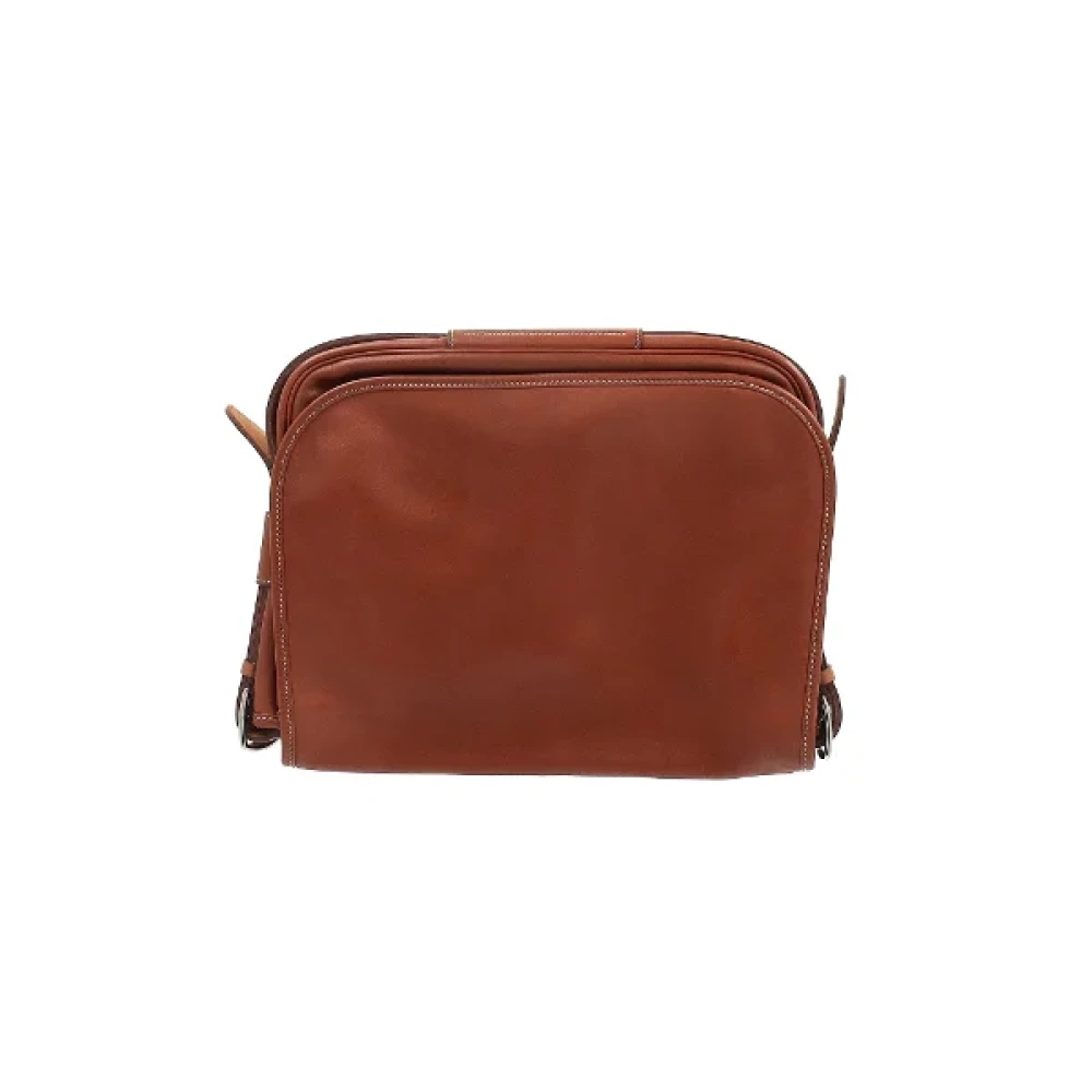 Hermès Vintage Pre-owned Leather crossbody-bags Brown Heren