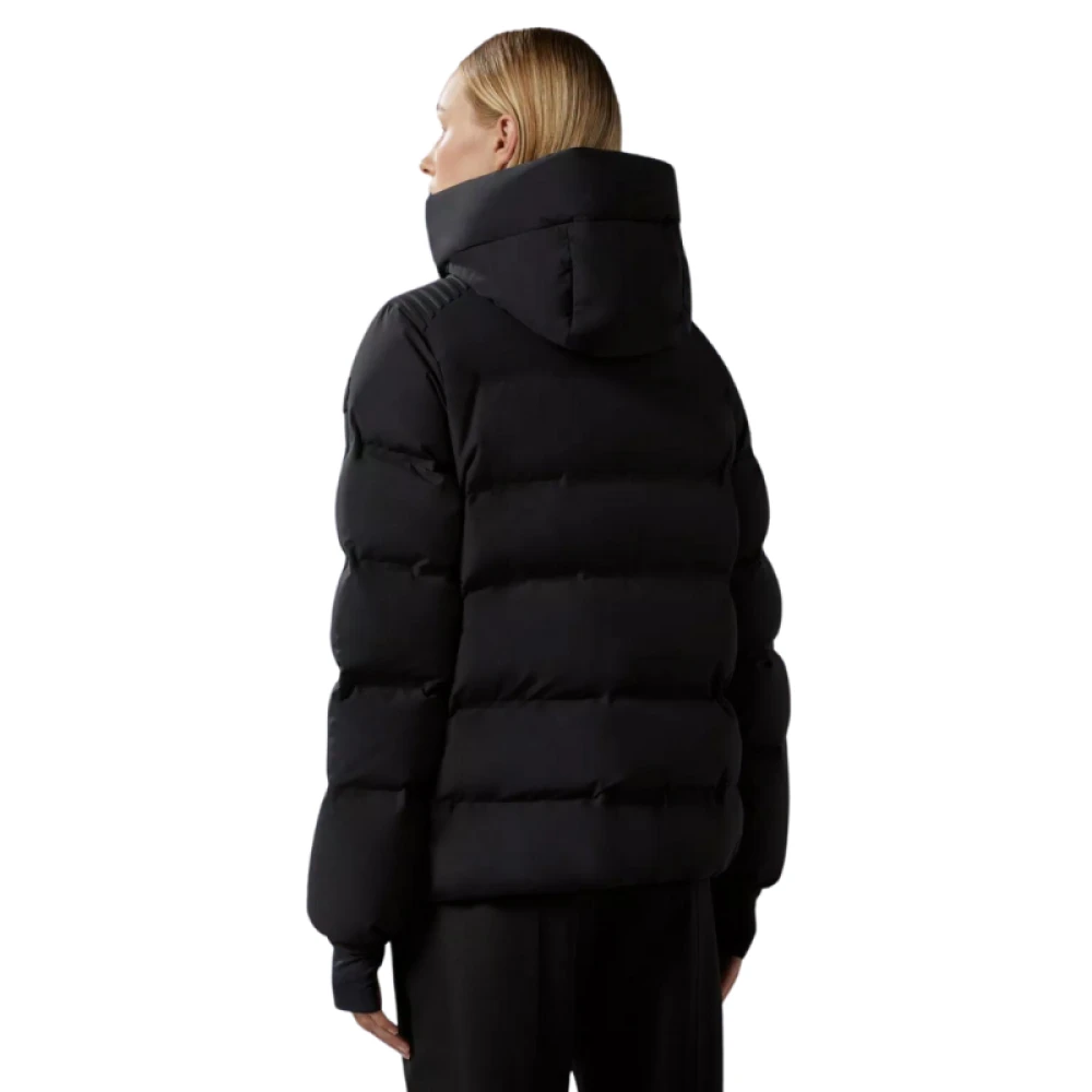 Moncler Ski Suisses Zwart Mat Donsjack Black Dames