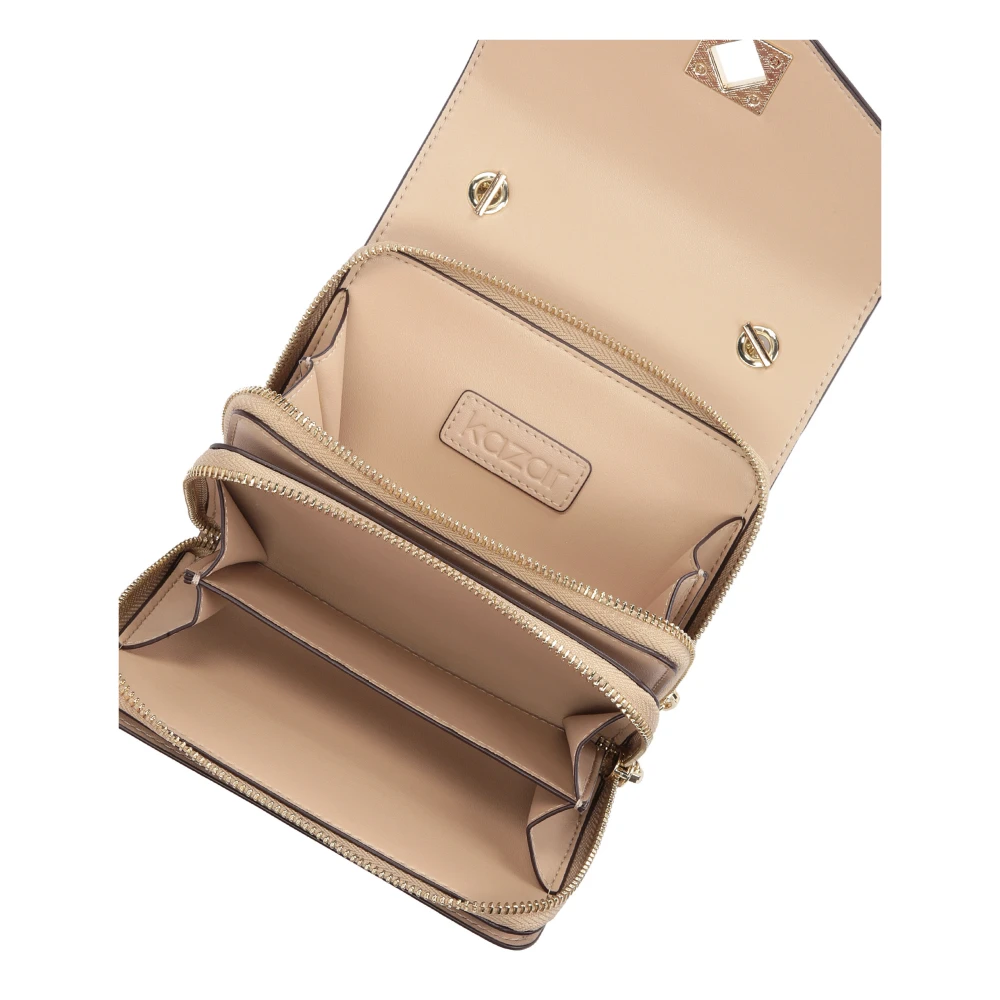 Kazar Leren tas aan een ketting Beige Dames