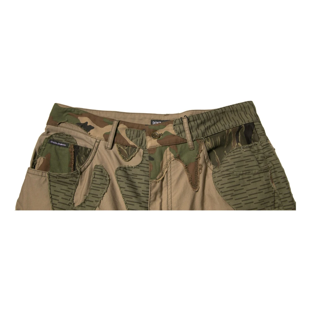 Dolce & Gabbana Camouflage Skinny Broek met Knoopsluiting Multicolor Heren