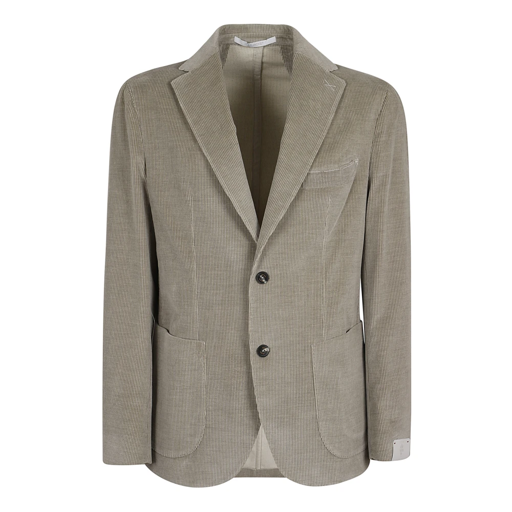 Eleventy Groene Blazer Aw24 Katoen Wol Elastaan Green Heren
