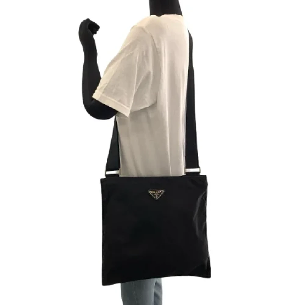 Prada Vintage Pre-owned Canvas prada-bags Black Dames