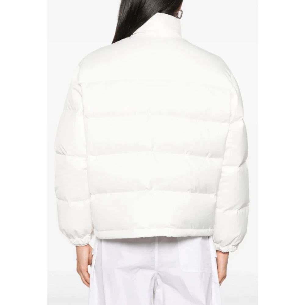 Gucci Witte Puffer Jacket met Geborduurd Logo White Dames