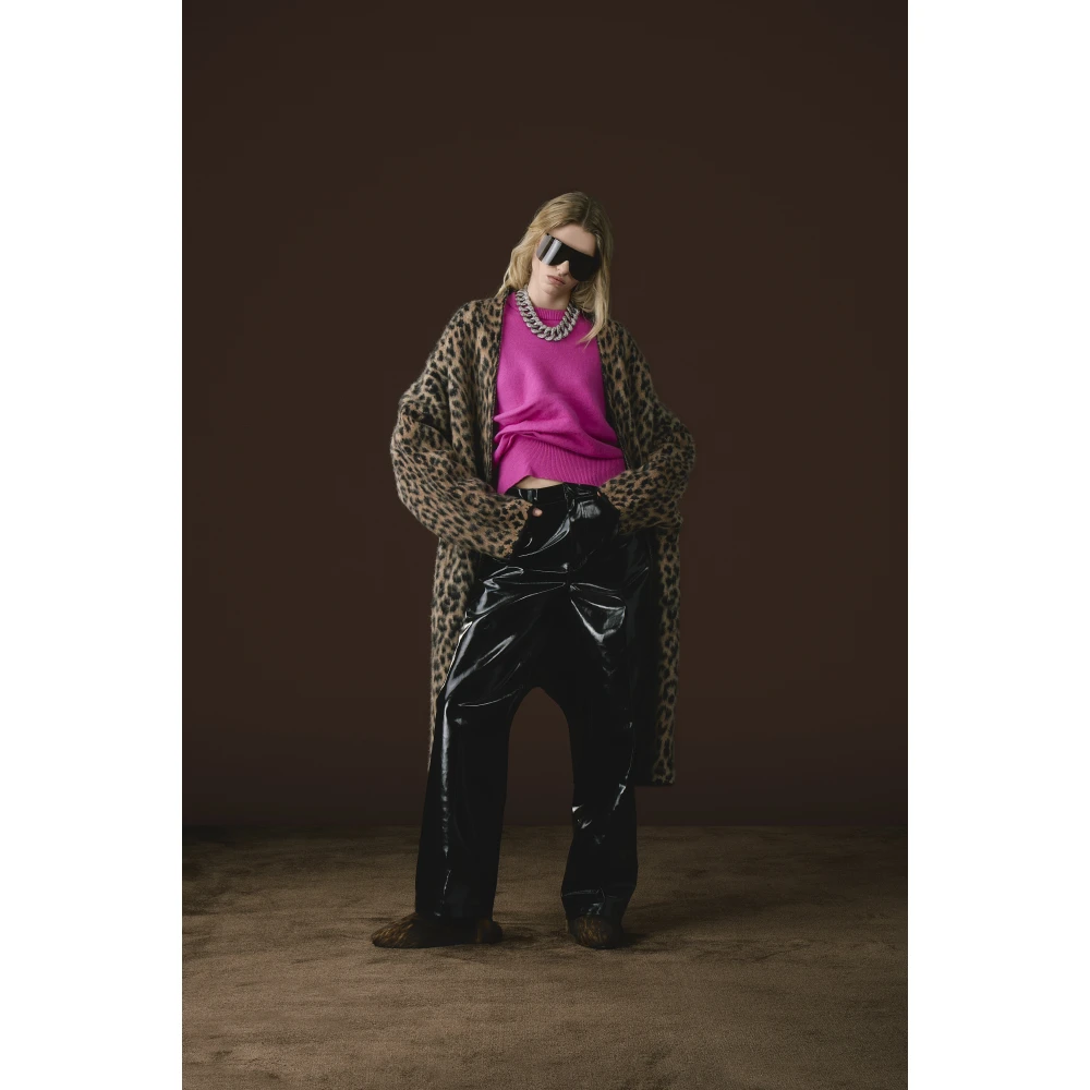 Laneus Asymmetrische Merinowollen Trui Pink Dames