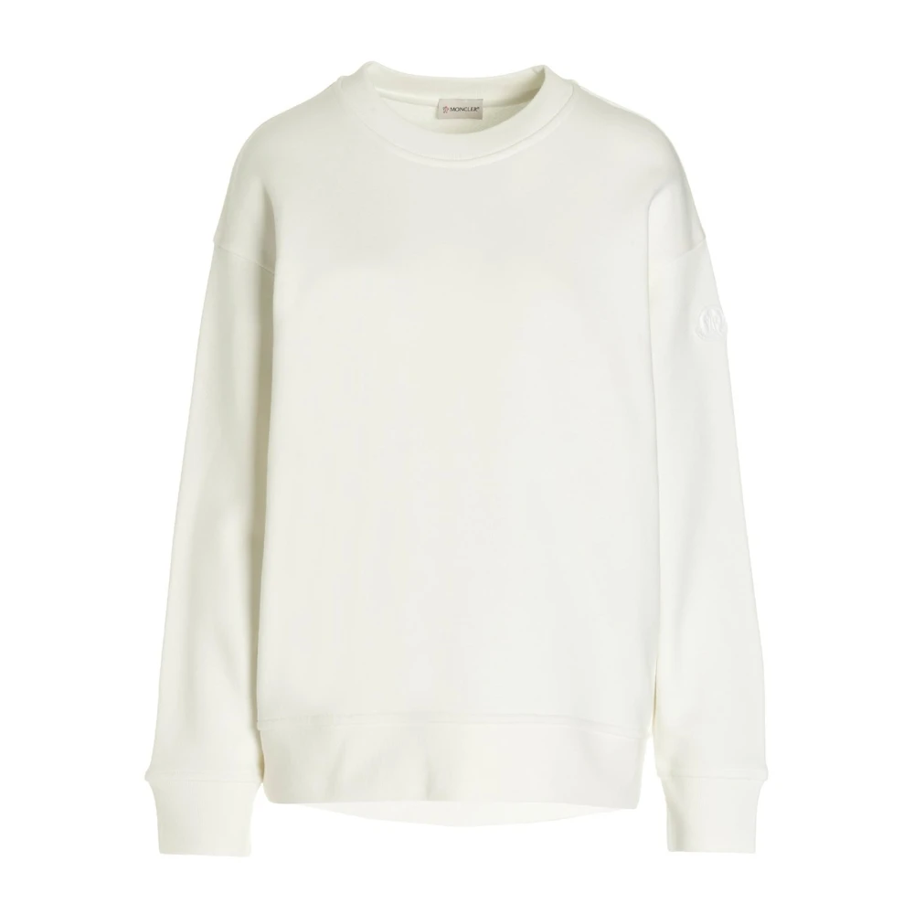Moncler Katoenen logo sweatshirt White Heren