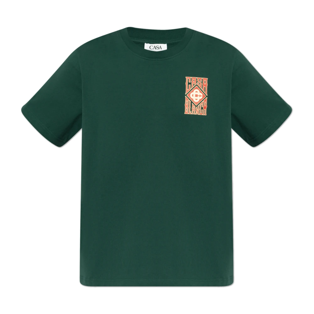 Casablanca T-shirt met bedrukt logo Green Heren