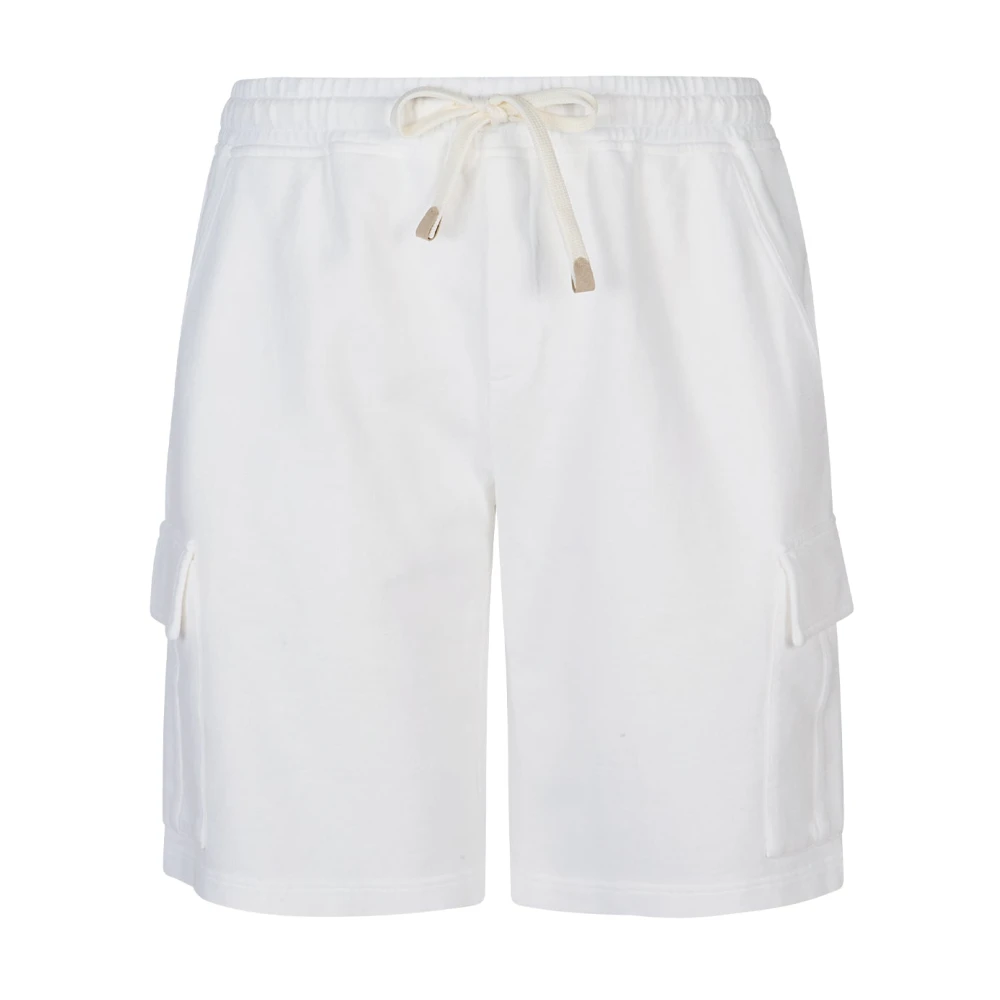 Eleventy Men's White Bermuda Cargo - Casual Shorts - S - Shorts