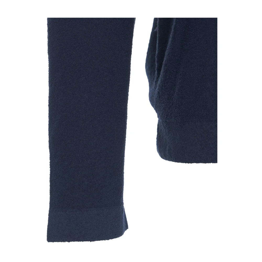 Peuterey Blauwe Gebreide Trui met Afneembaar Logo Blue Heren