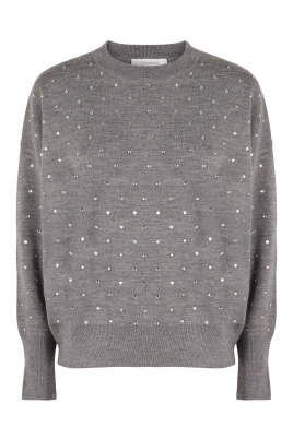Rhinestone Wool Sweater
