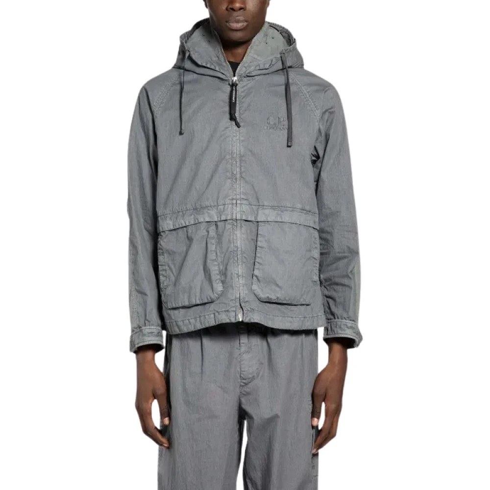 C.p. Company Men's Gray Light Jackets, L, 50 Fili Wax Explorer Jacket