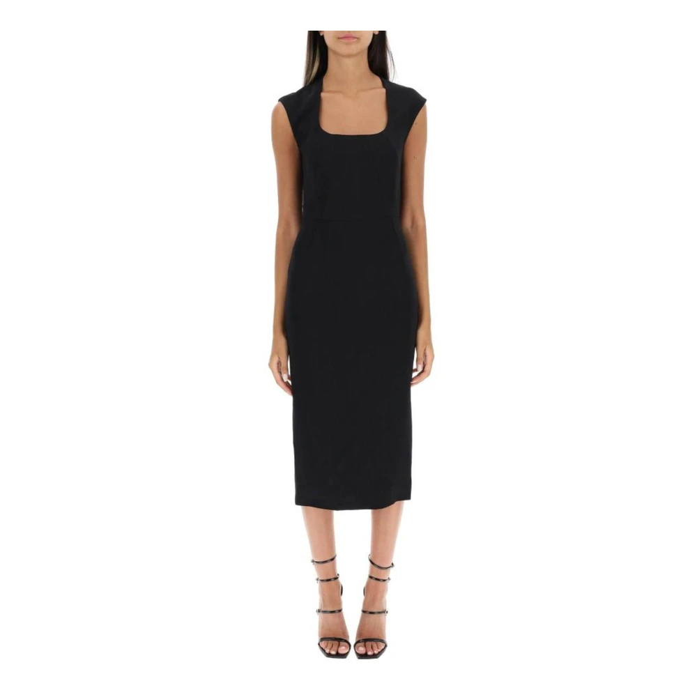 Dolce & Gabbana Square Neck Sheath Dress Black, Dam