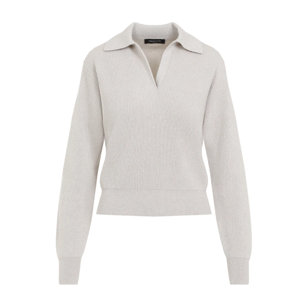 Fabiana Filippi Greige Polo Neck Sweater Beige Dames