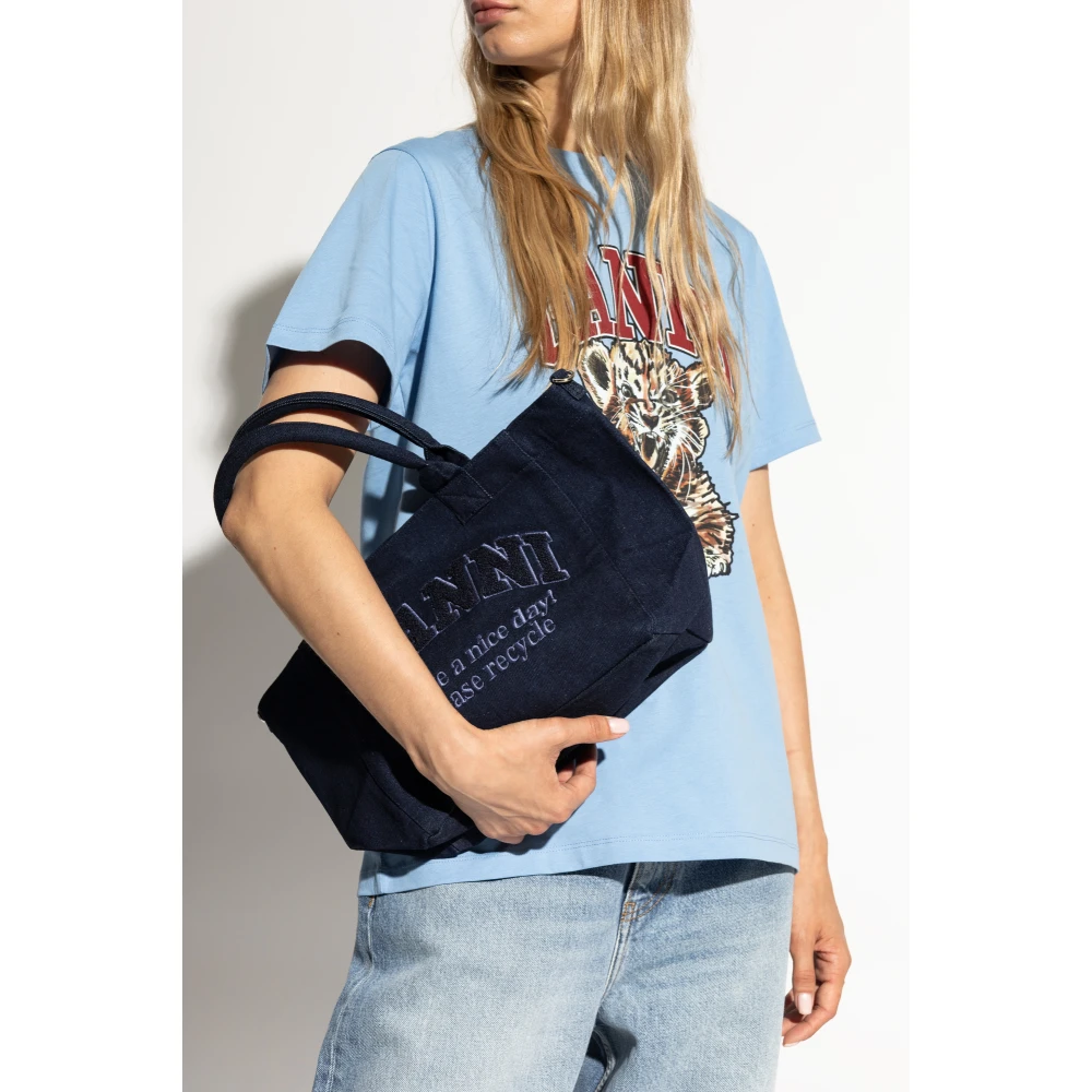 Ganni Shopper tas Blue Dames
