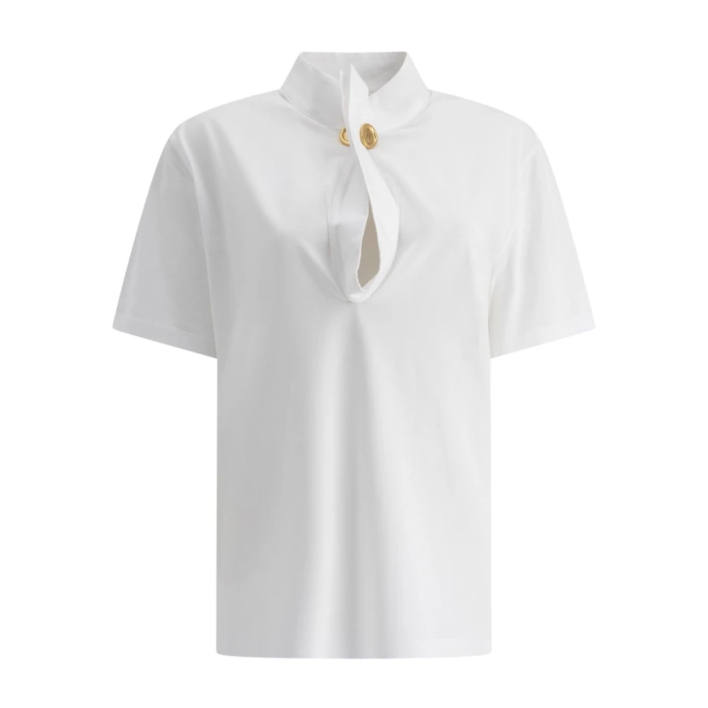 Givenchy Witte top met hoge hals en strik White Dames