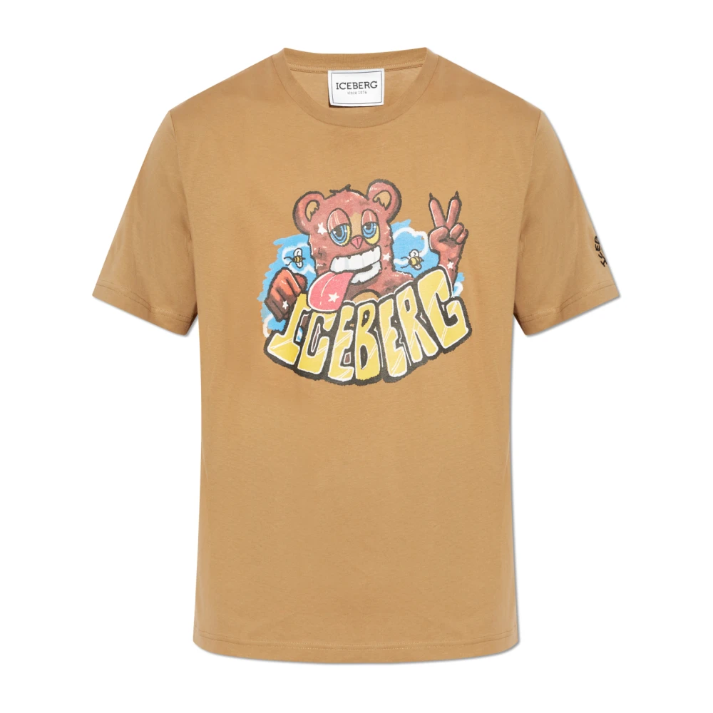 Iceberg T-shirt met print Brown Heren