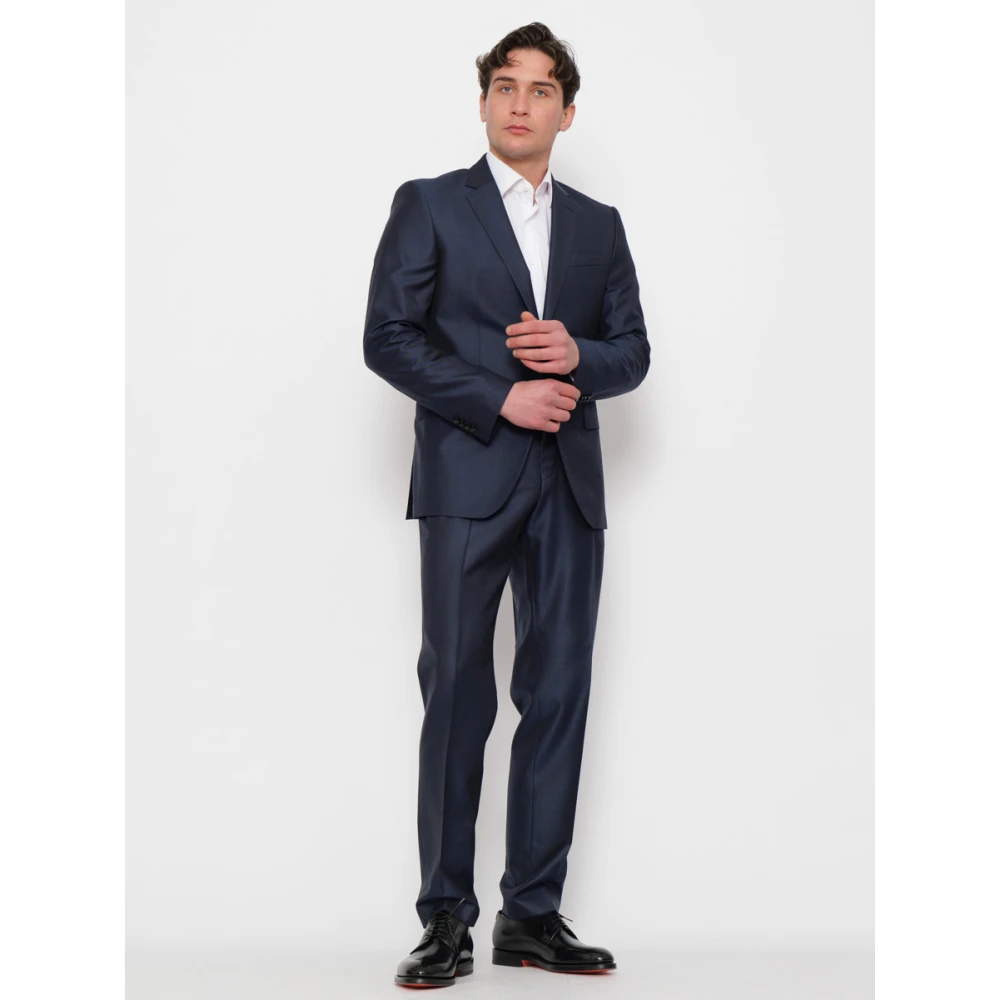 Hugo Boss Blauwe Wollen Jurk Blue Heren
