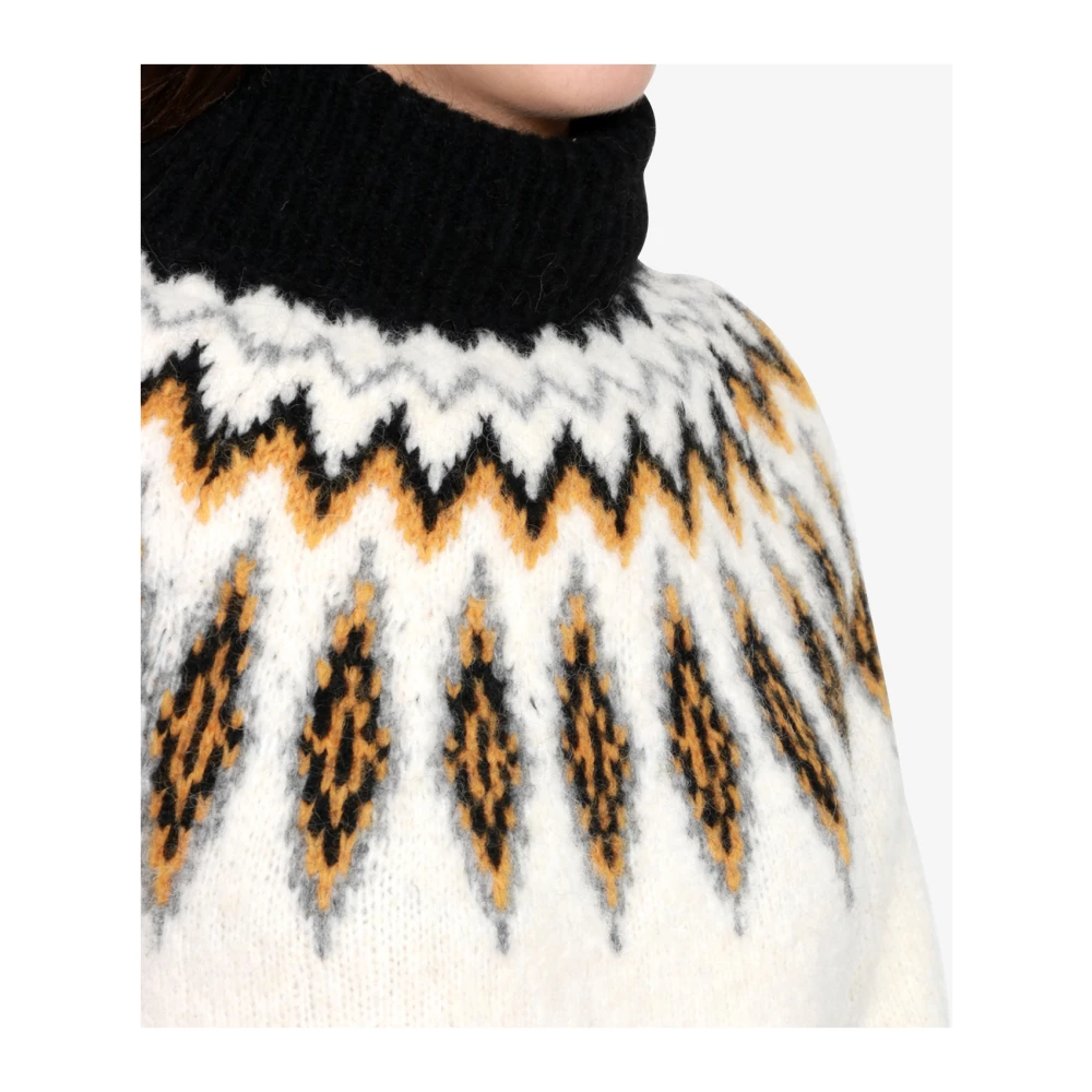 Semicouture Noorse Stijl Wollen Trui White Dames