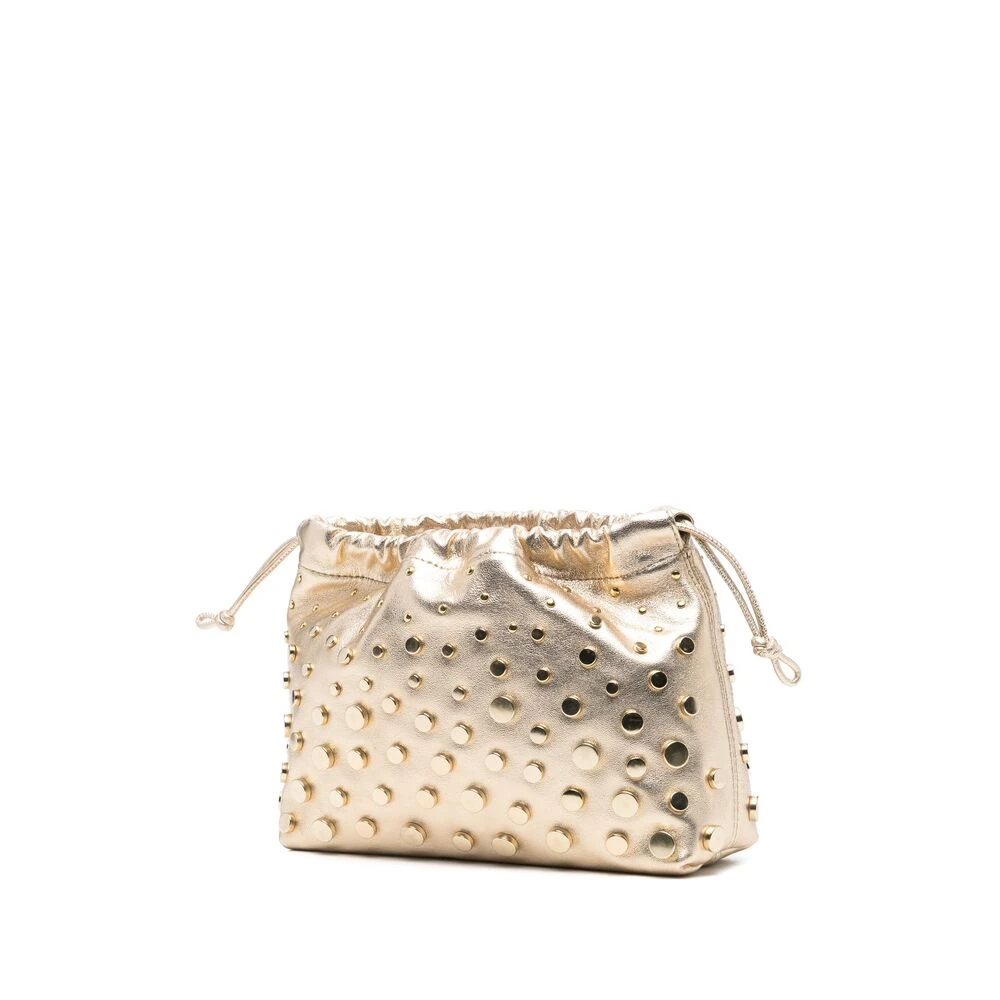 Anya Hindmarch Stijlvolle Goudkleurige Trekkoord Schoudertas Yellow Dames