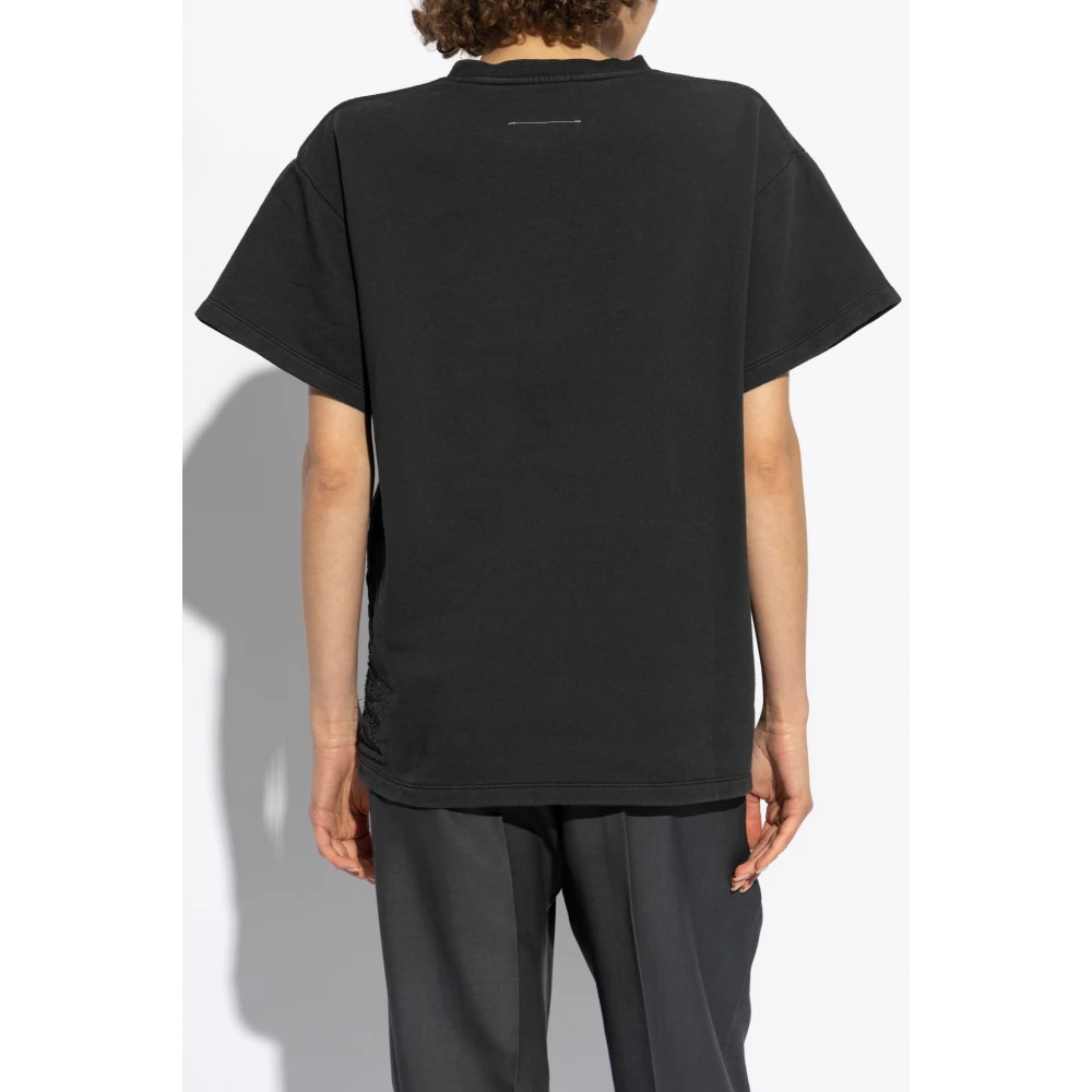 MM6 Maison Margiela T-shirt met zak Black Dames