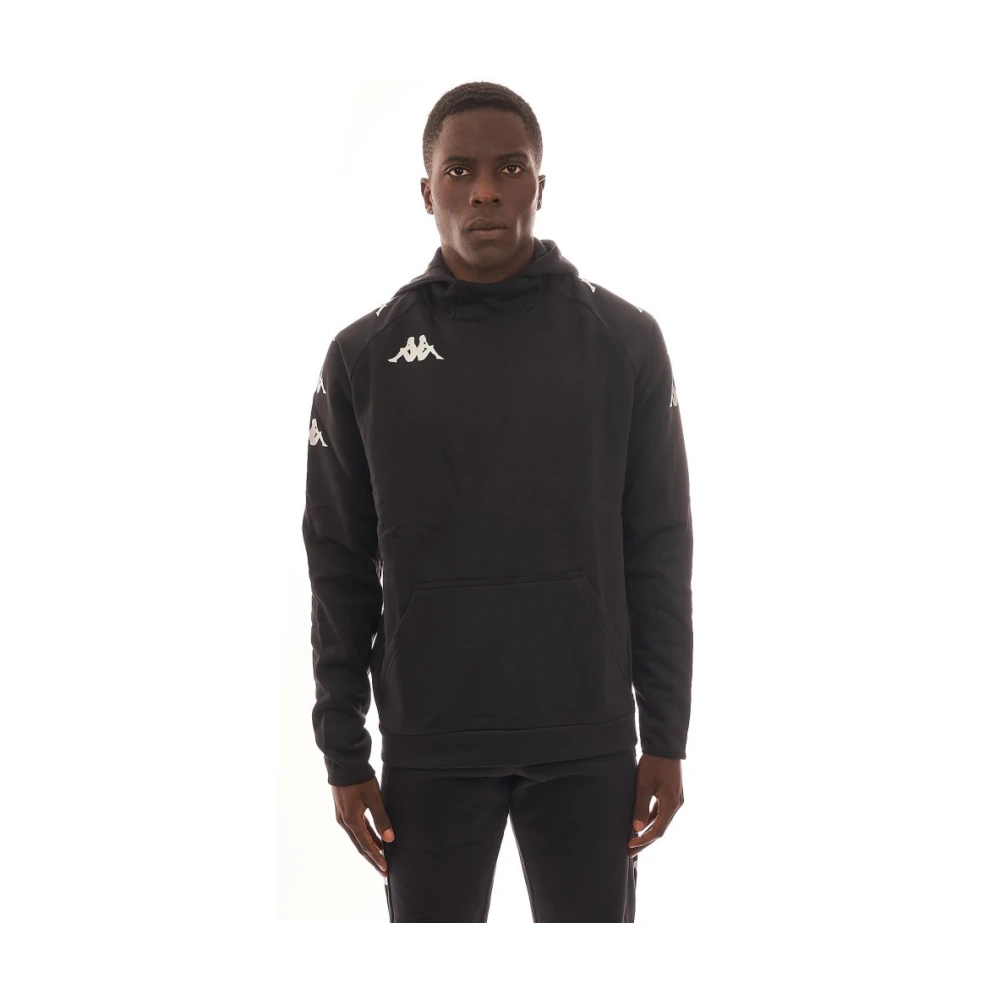 Kappa Zwarte hoodie met bedrukt logo Black Heren