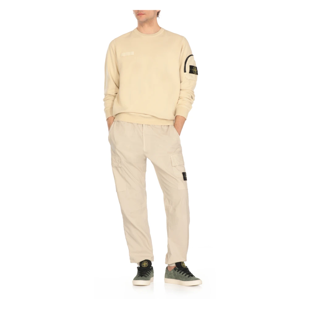 Stone Island Beige Katoenen Sweatshirt met Ritssluiting Beige Heren