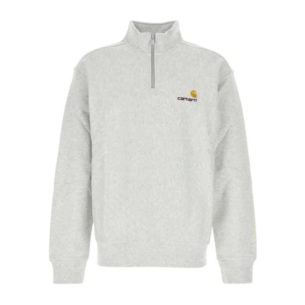 Carhartt WIP Lichtgrijze Katoenmix Half Zip Sweatshirt Gray Heren