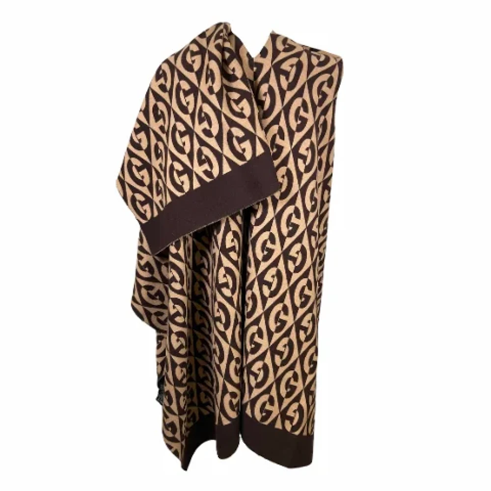 Gucci Vintage Pre-owned Cotton scarves Brown Dames