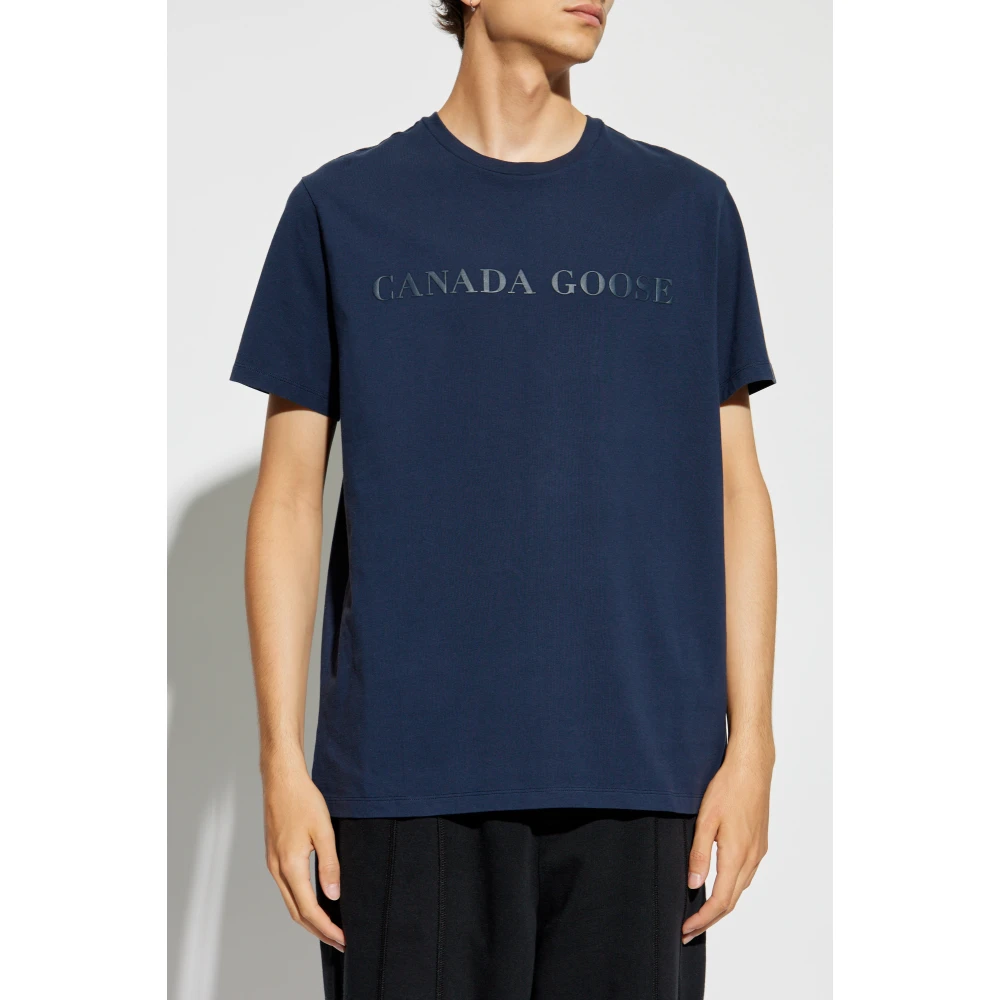 Canada Goose T-shirt met Emersen-logo Blue Heren