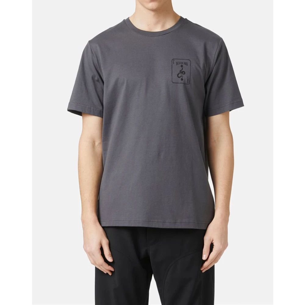 Iceberg T-shirt met korte mouwen met prints en borduursels Gray Heren