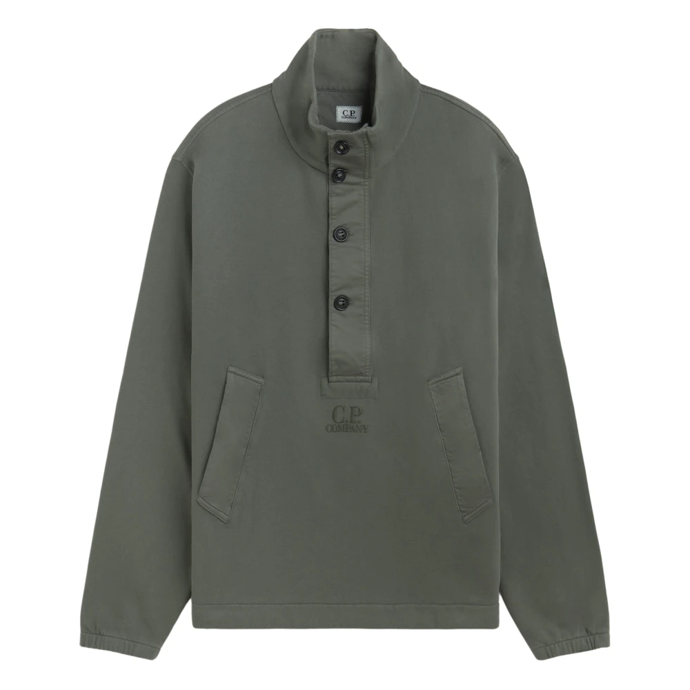 C.p. Company Polo Krage Sweatshirt Green, Herr