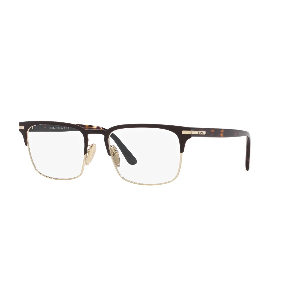Prada Bruin Goud Brilmonturen Brown Unisex