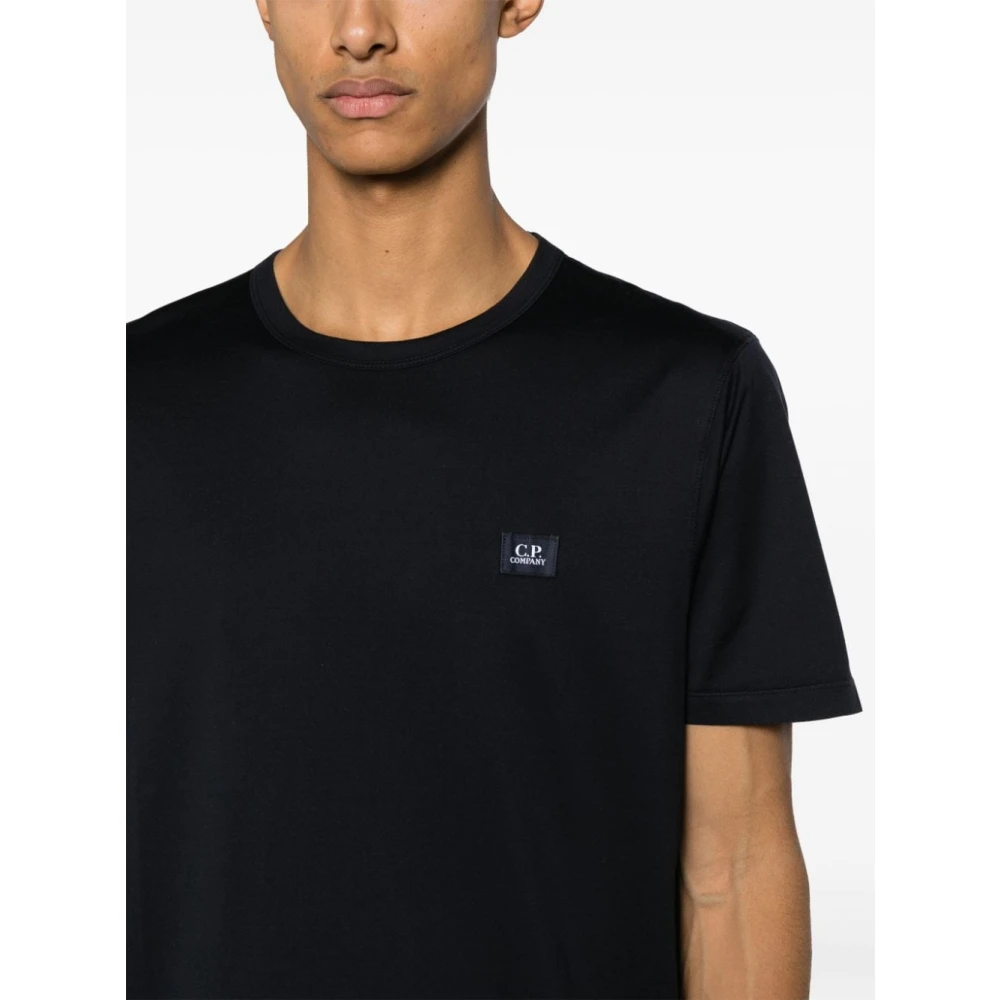 C.P. Company Gemerceriseerd Jersey T-shirt met Logo Blue Heren