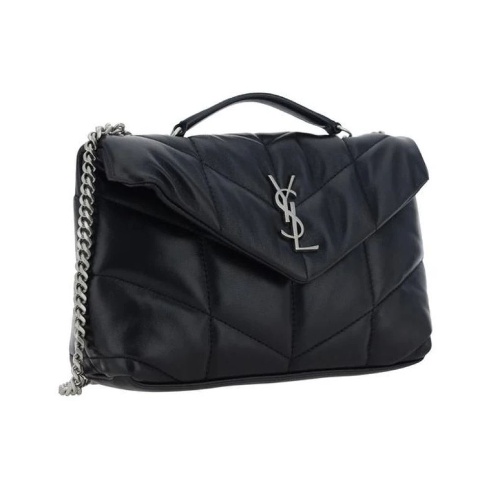 Saint Laurent Gewatteerde Leren Mini Schoudertas Black Dames