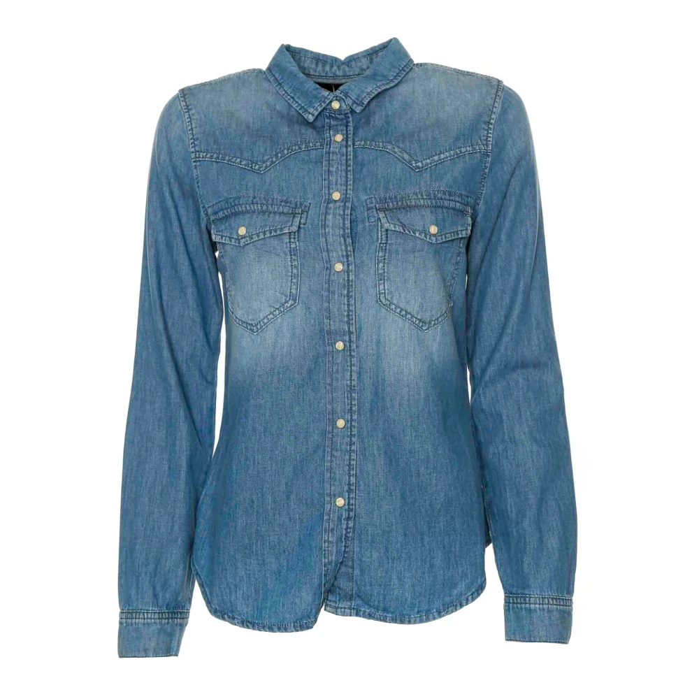 Le Temps Des Cerises Western Style Denim Overhemd Juanita Blue Dames