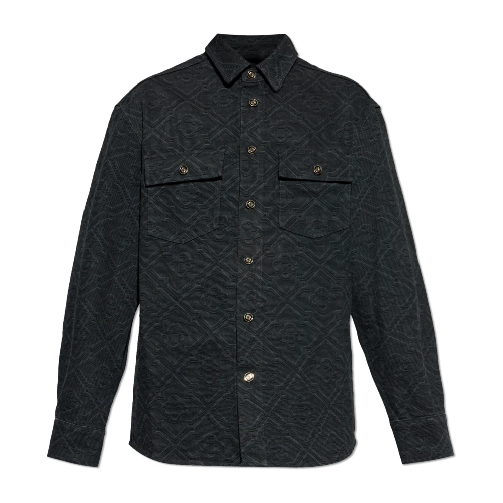 Casablanca Monogram Denim Shirt - Male - Denim Shirts - Black - Xl - Shirts