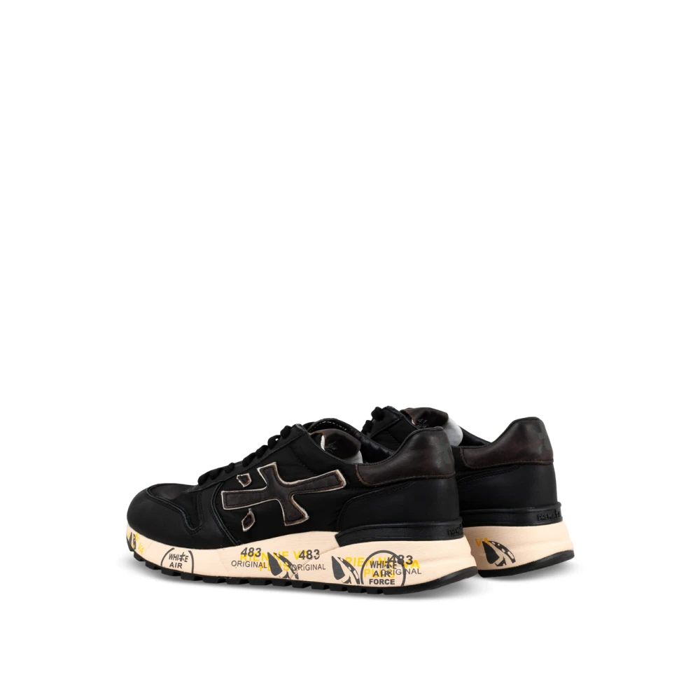 Premiata Zwarte Sneakers met Vetersluiting Black Heren