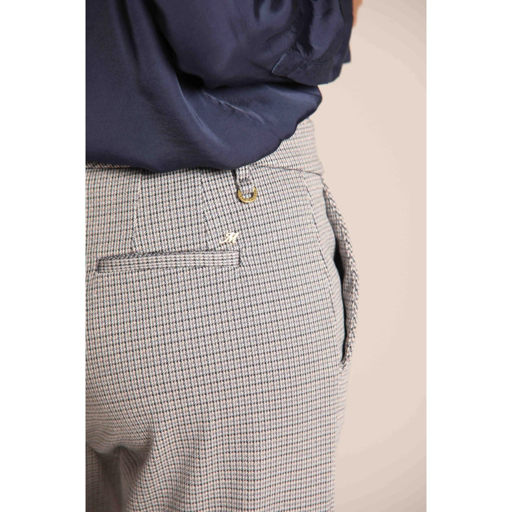 Mason's Navy Blauwe Lurex Chino Broek Gray Dames