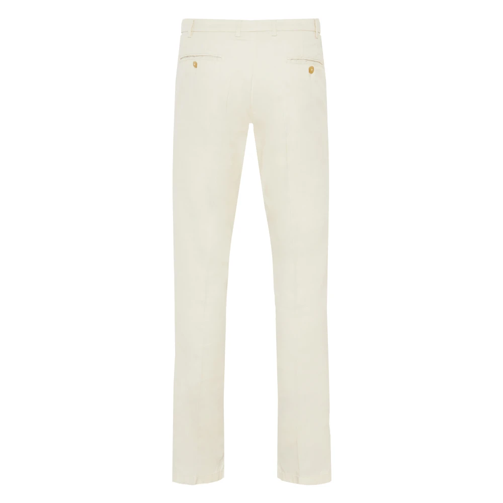 Canali Lyocell Katoenen Broek met Zakken White Heren