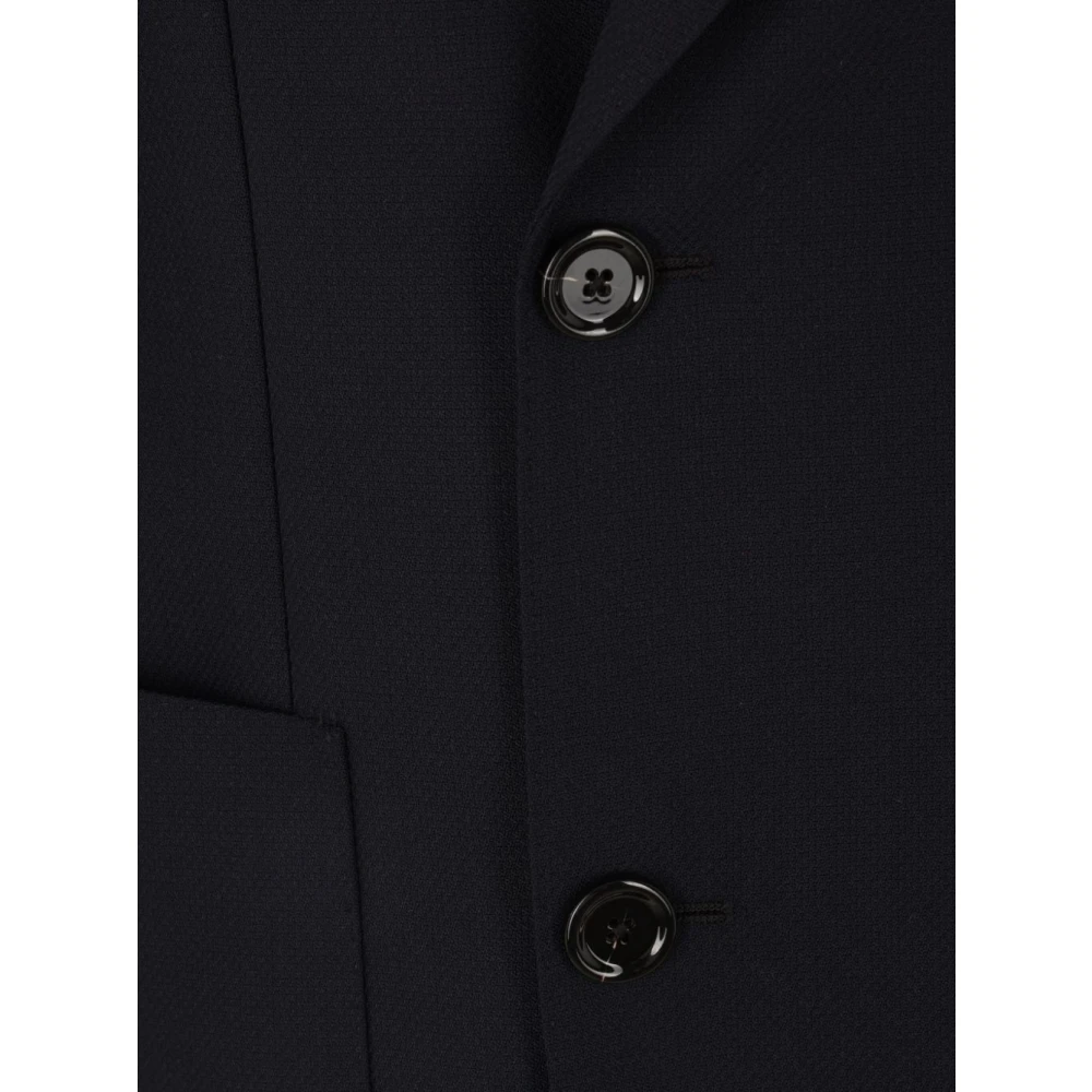 Lardini Blauwe dubbelrijige wollen jas Blue Heren