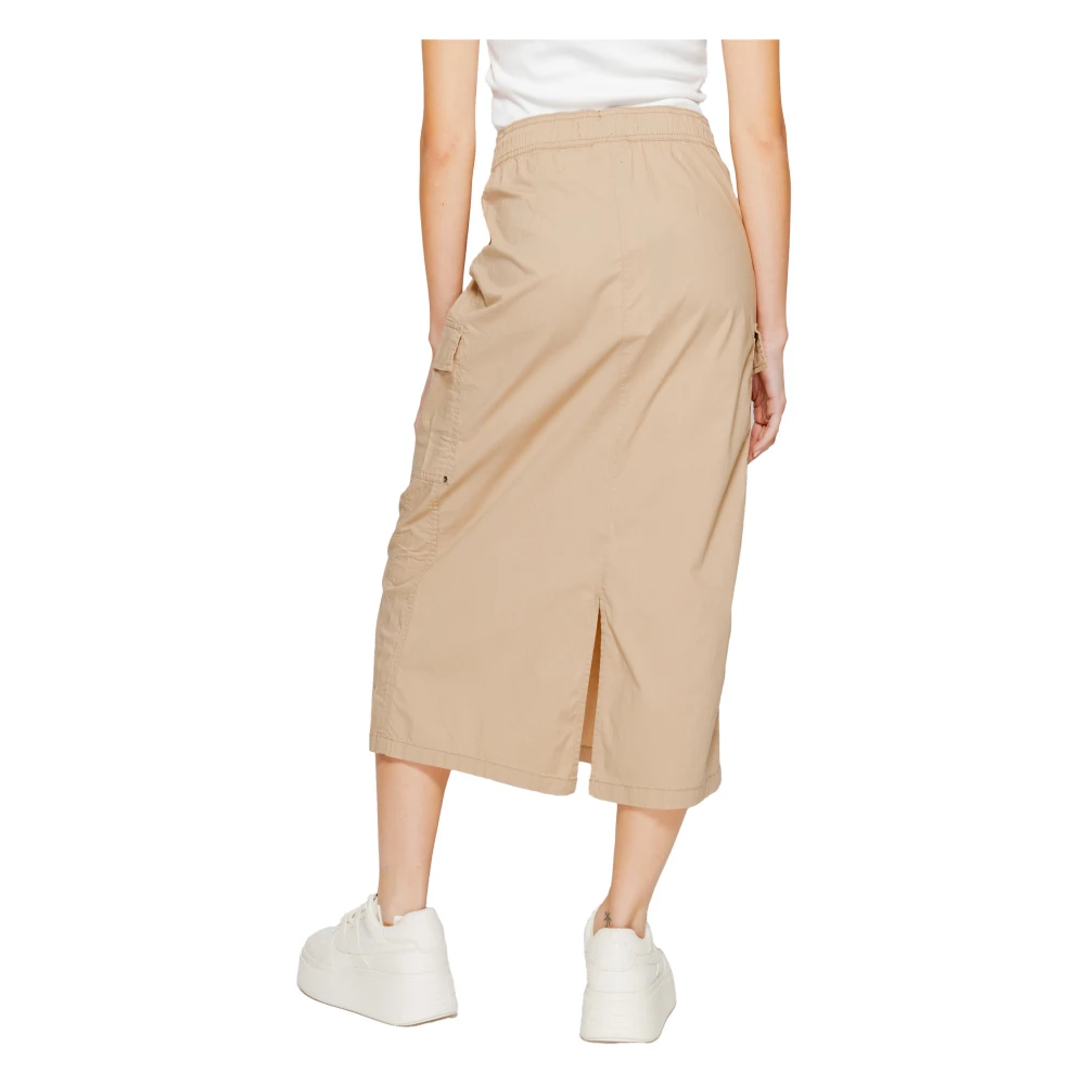 Street One Beige Katoenen Rok met Zakken Beige Dames