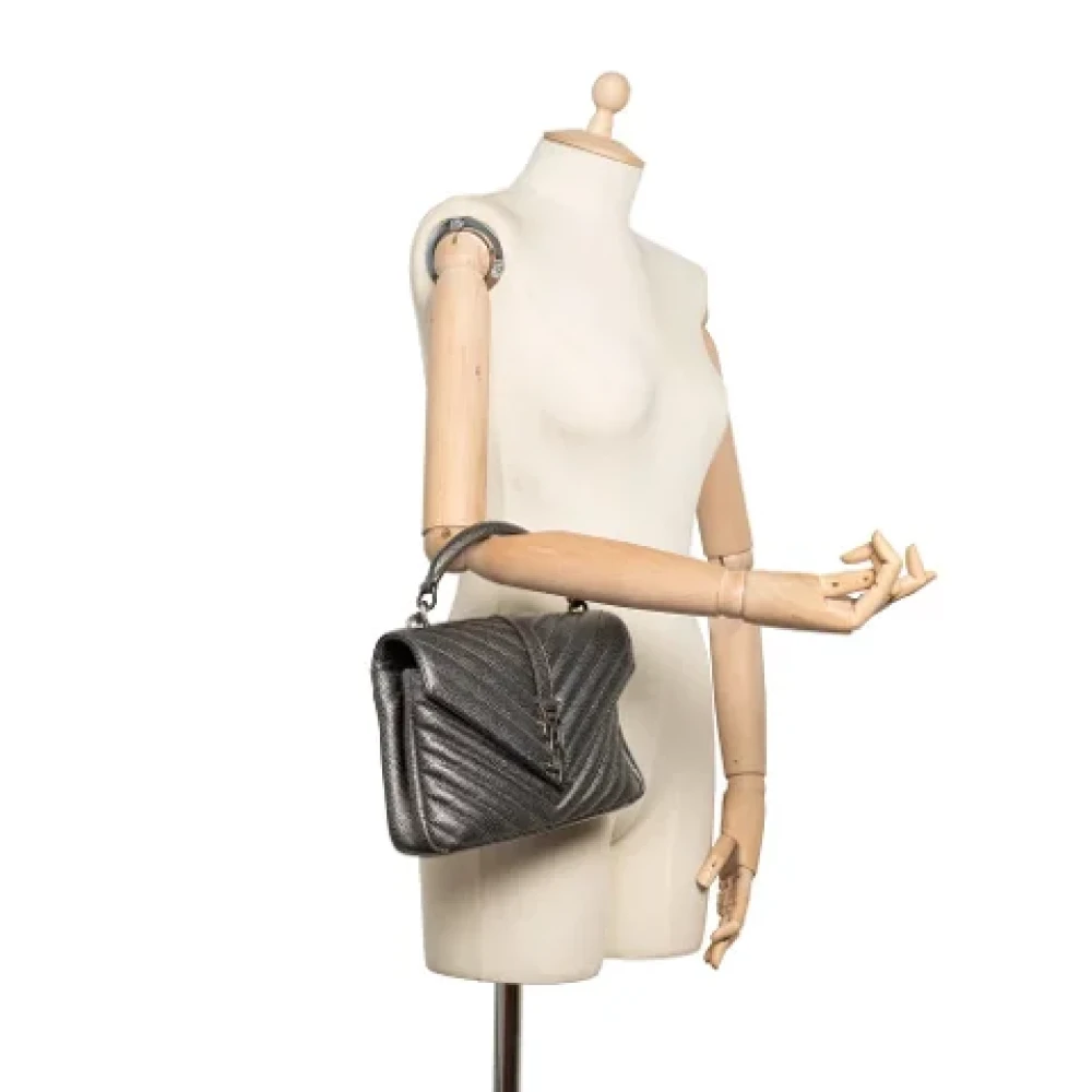 Yves Saint Laurent Vintage Pre-owned Leather handbags Gray Dames