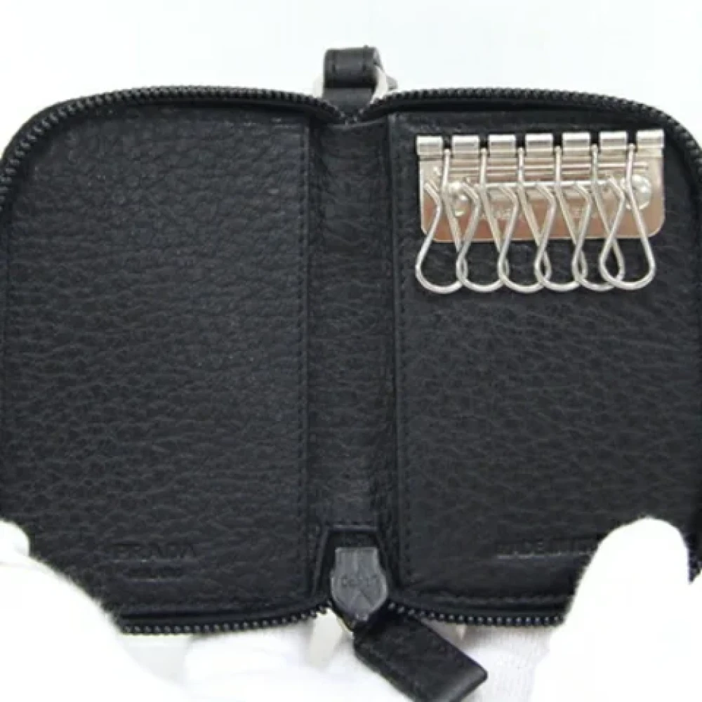 Prada Vintage Pre-owned Leather key-holders Black Dames