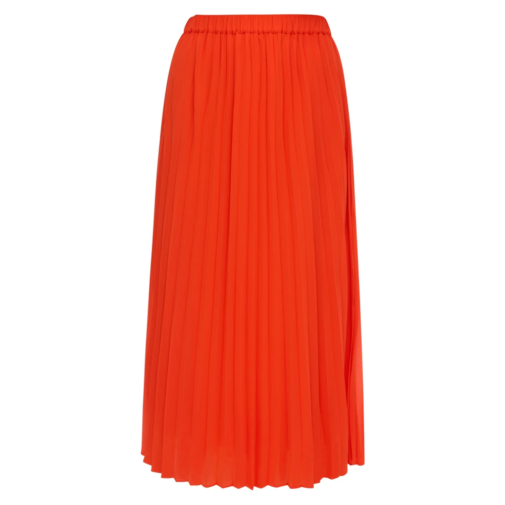 S.Oliver Geplooide Chiffon Midi Rok Red Dames