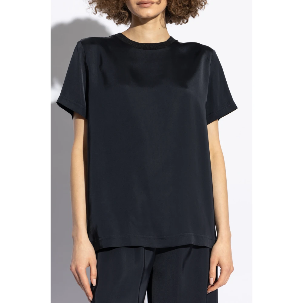 Fabiana Filippi Top met decoratieve halslijn Blue Dames