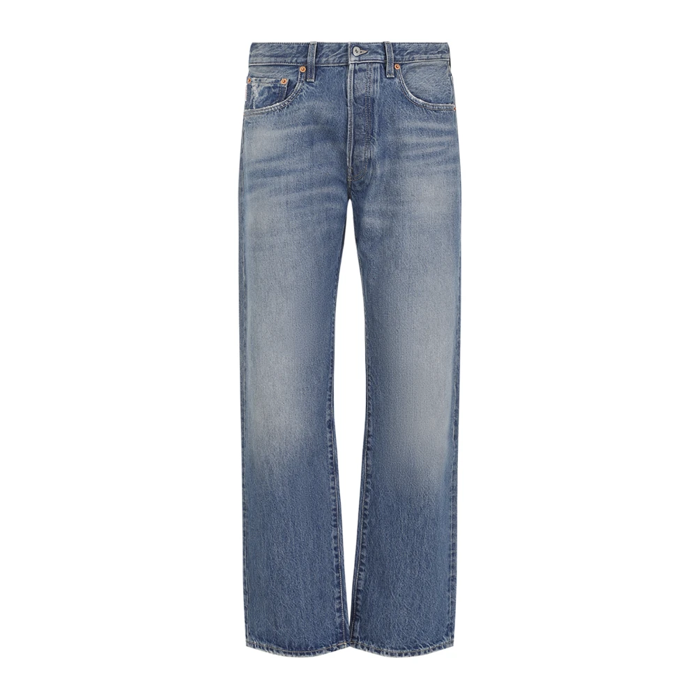 Valentino Blauwe Denim Broek voor Mannen Blue Heren