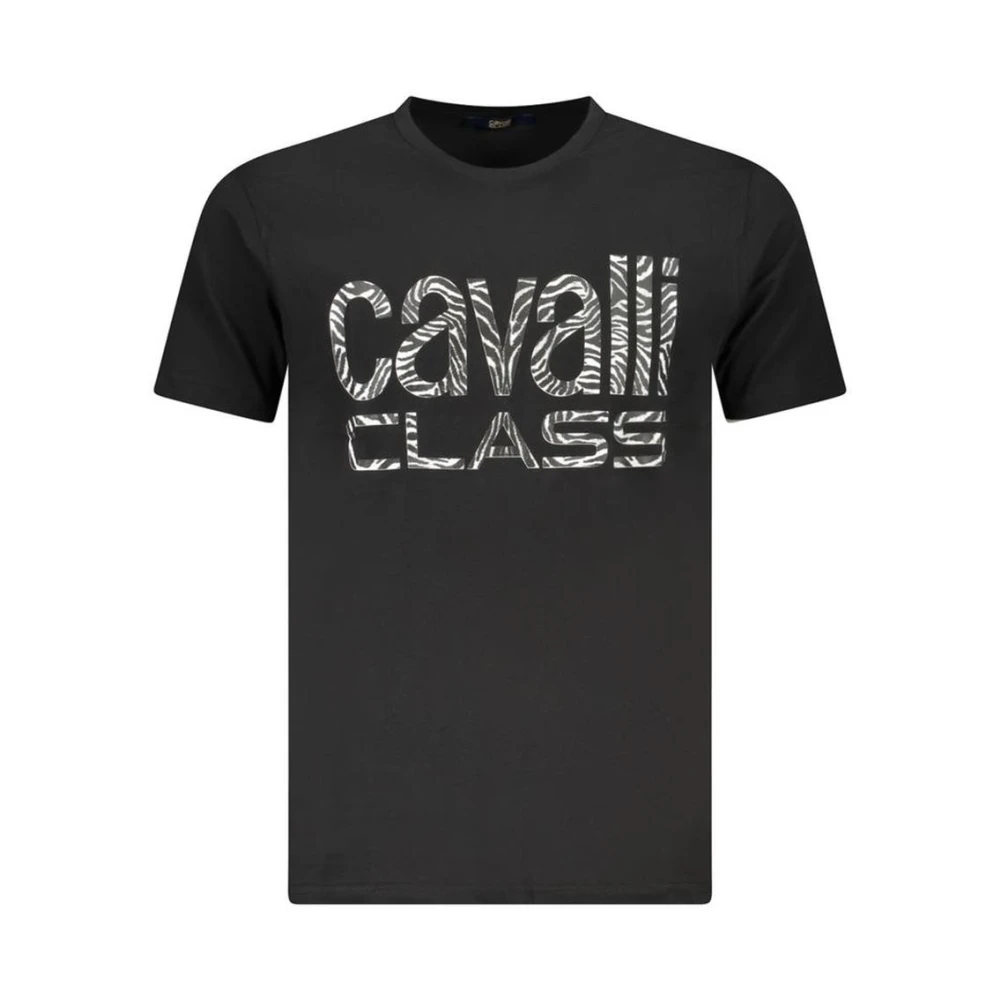 Cavalli Class Men's Black Zebra Logo Tee Shirt