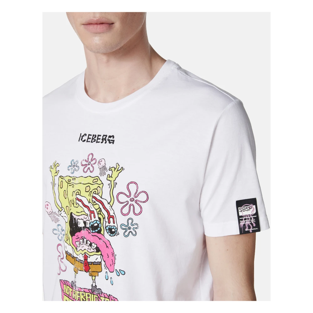 Iceberg Wit regular fit T-shirt met SpongeBob-print White Heren
