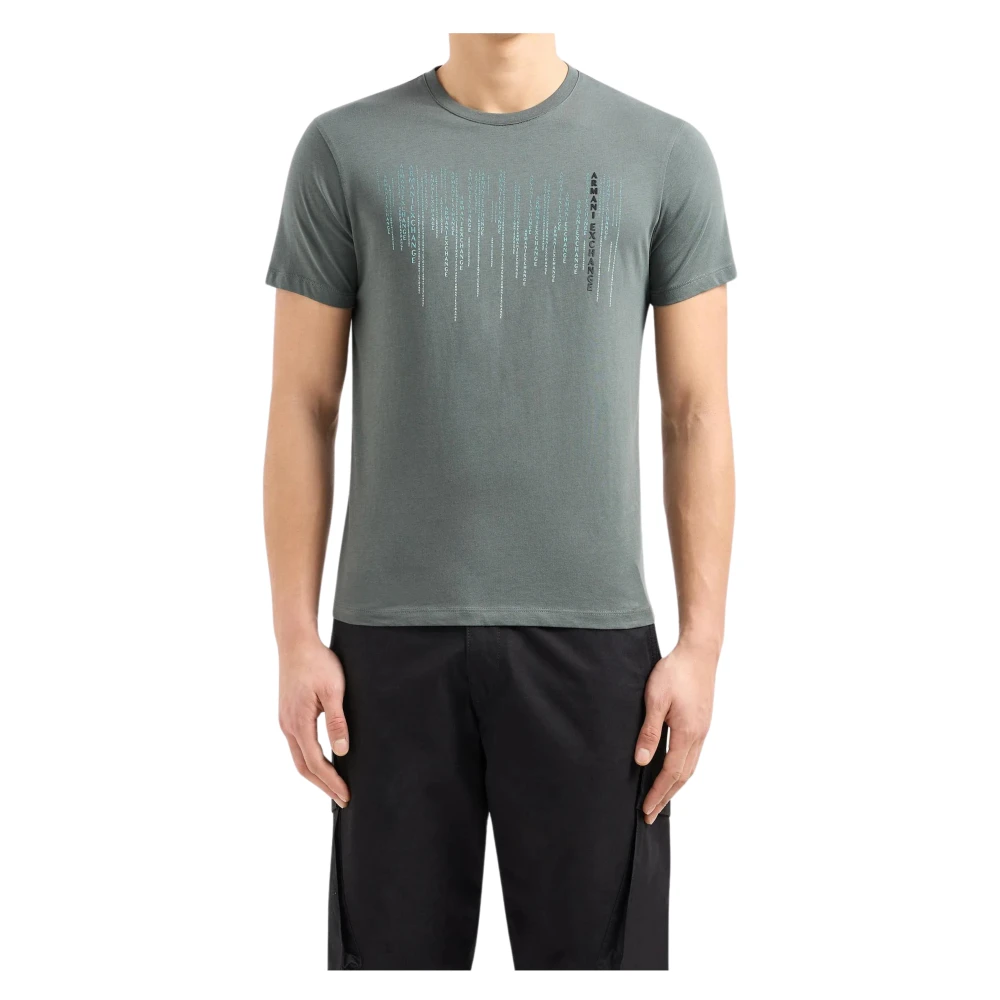 Armani Exchange Groene Matrix T-shirts en Polos Green Heren