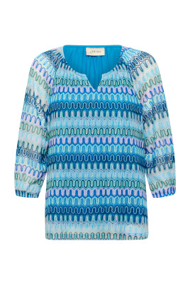 aquarelle-jacquard-blouse-with-3-4-sleeves