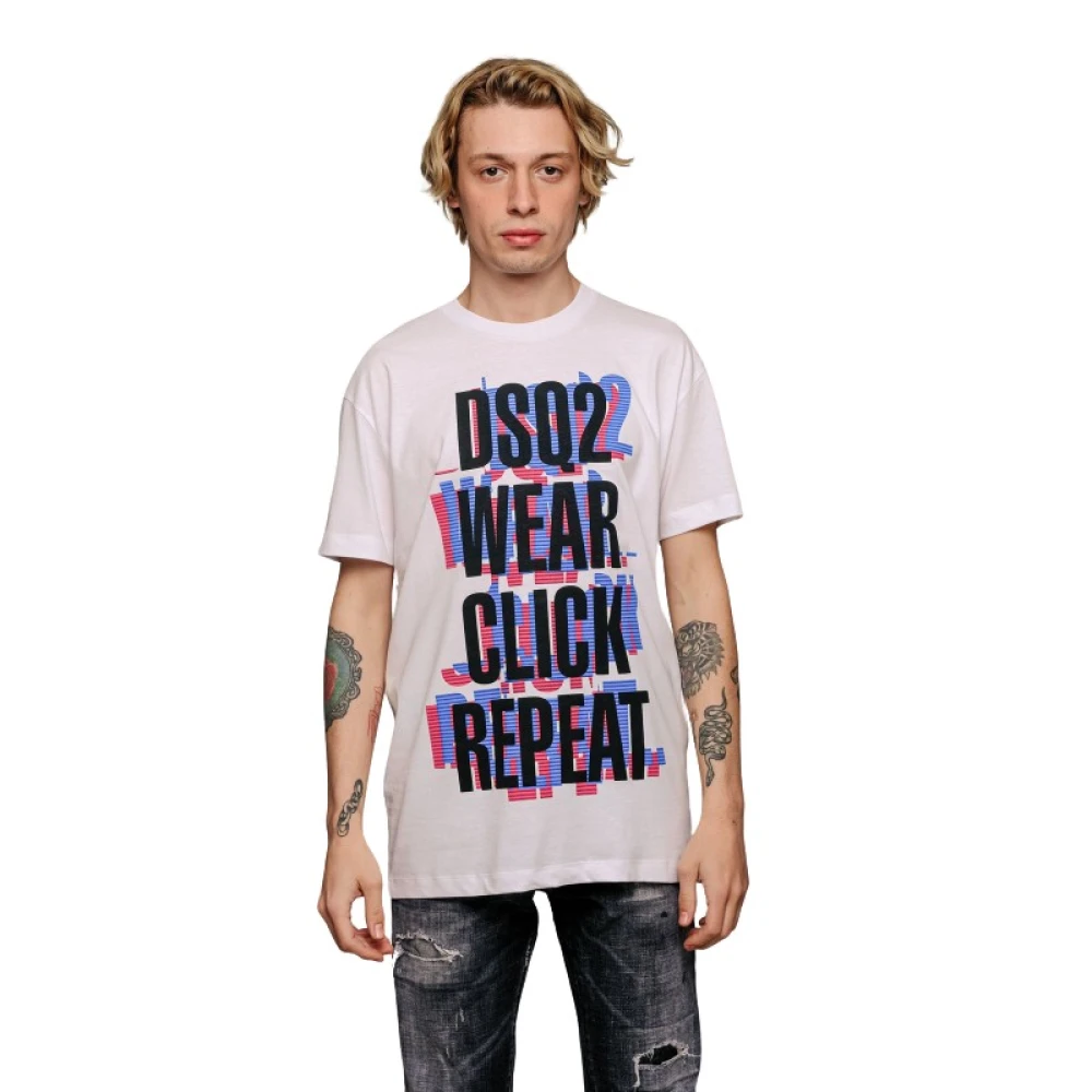 Dsquared2 Wit Katoenen T-Shirt White Heren